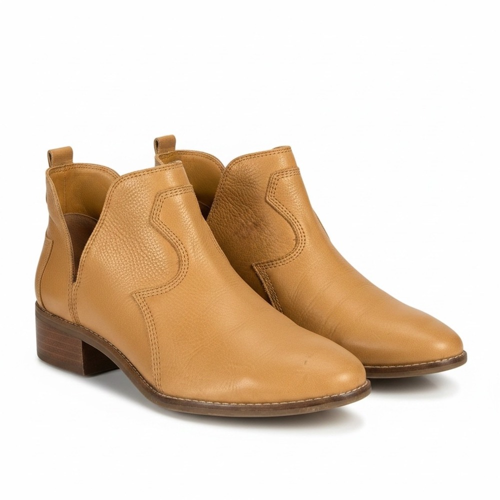 Lucky Brand Leymon Tan Leather Western Style Ankle Booties 7.5 LK-LEYMON